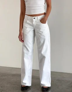 Low Rise Parallel Jeans in True White