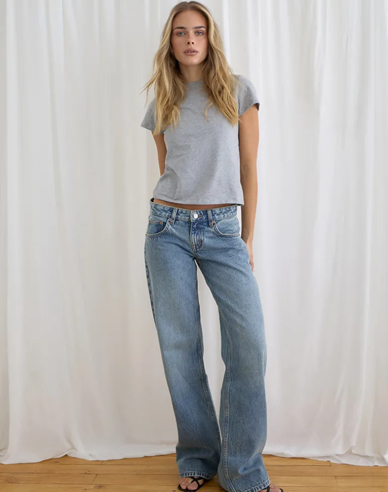 Low Rise Parallel Jeans in True Blue