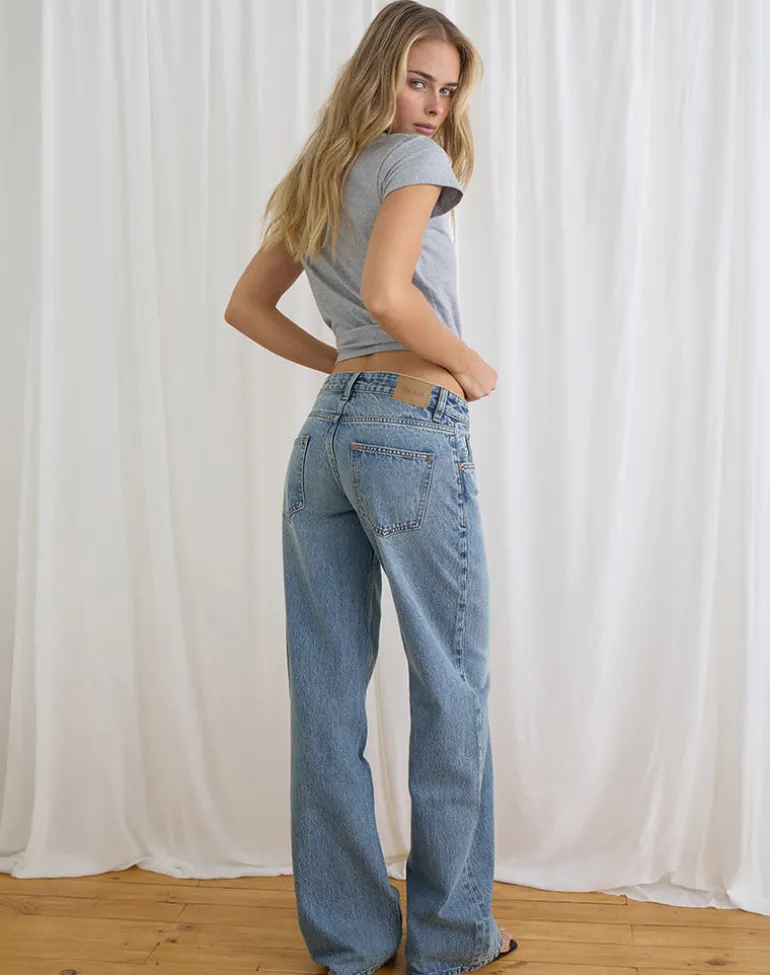 Low Rise Parallel Jeans in True Blue