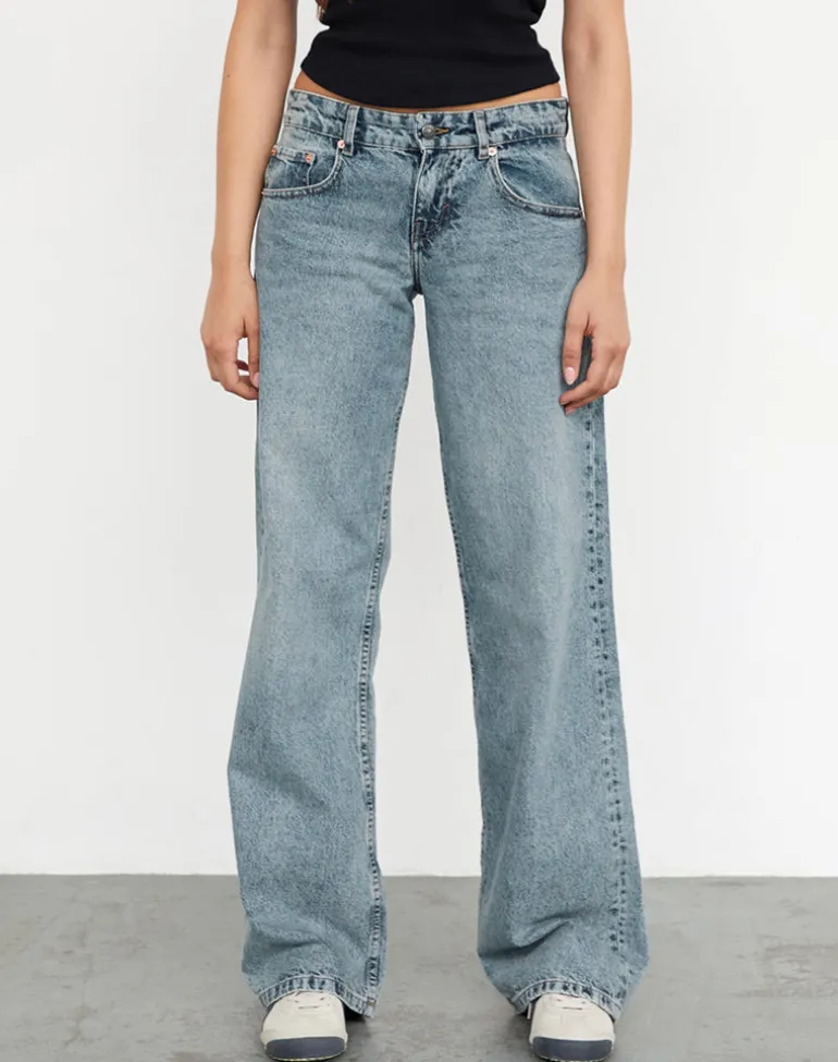 Low Rise Parallel Jeans in Vintage Blue Wash