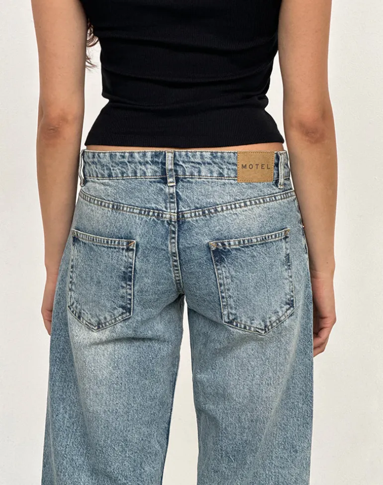 Low Rise Parallel Jeans in Vintage Blue Wash