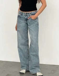 Low Rise Parallel Jeans in Vintage Blue Wash