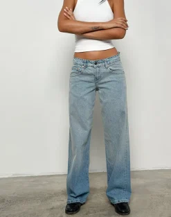 Low Rise Parallel Jeans in Vintage Bleach
