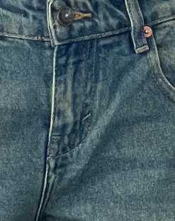 Low Rise Parallel Jeans in Vintage Blue Green