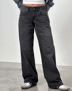 Low Rise Parallel Jeans in Vintage Black