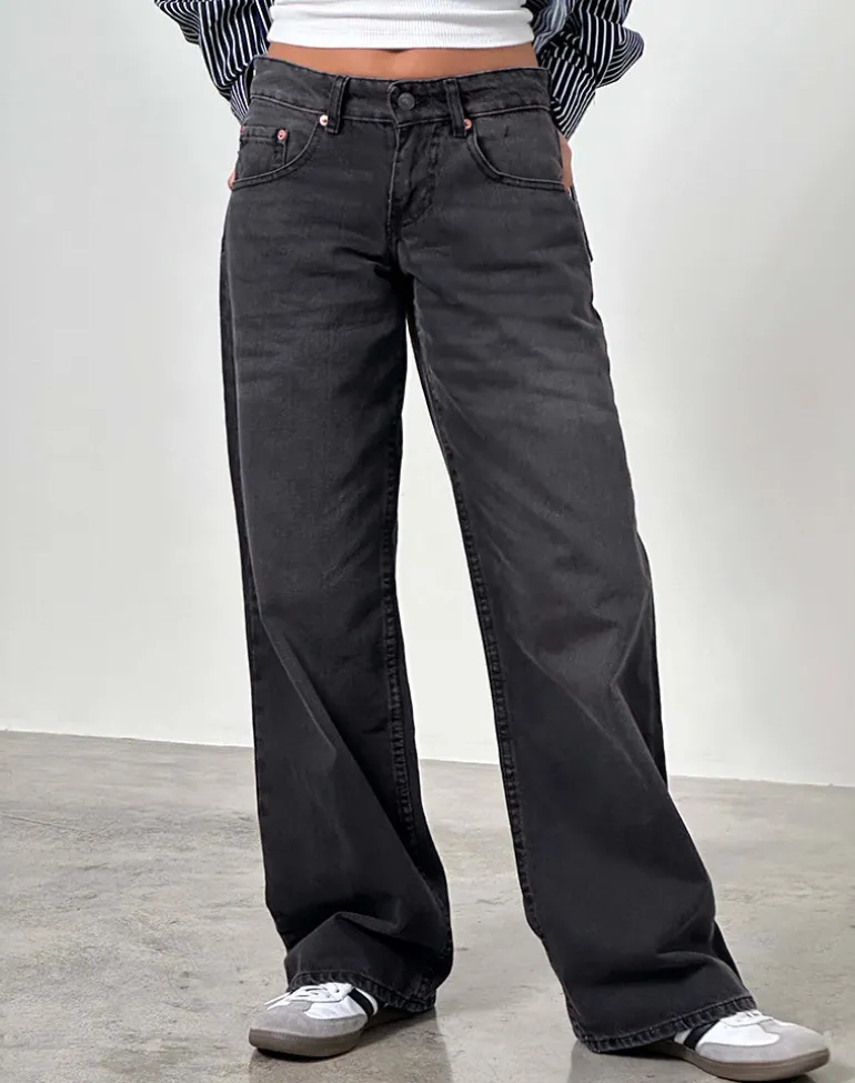 Low Rise Parallel Jeans in Vintage Black