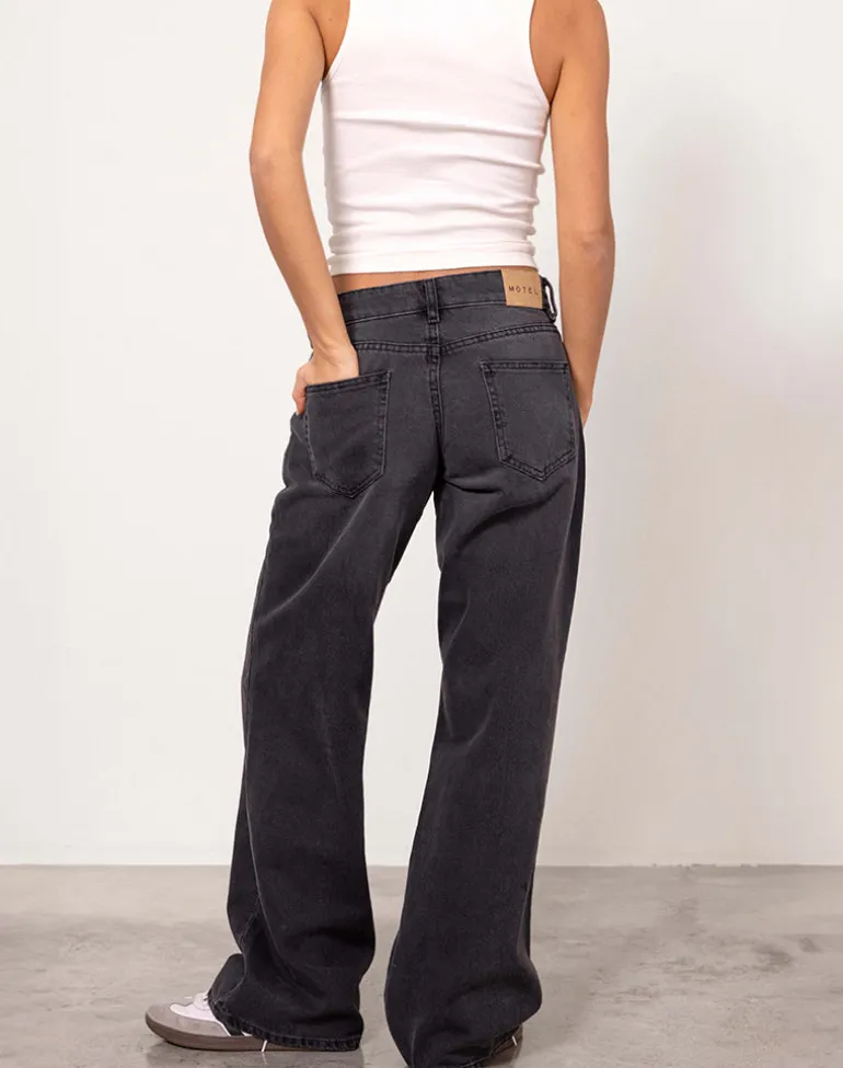 Low Rise Parallel Jeans in Vintage Black
