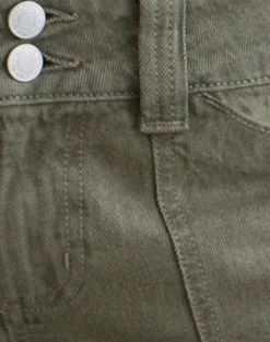 Low Rise Relaxed Cargo Jeans in Olive