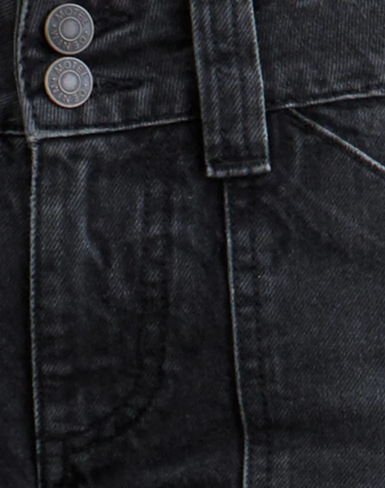 Low Rise Relaxed Cargo Jeans in Vintage Black