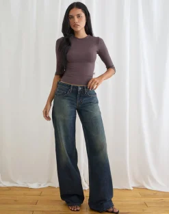 Low Rise Roomy Jeans in Aged Mid Blue