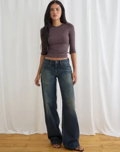 Low Rise Roomy Jeans in Aged Mid Blue
