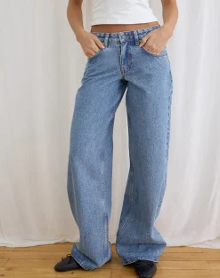 Low Rise Roomy Jeans in Blue Stone