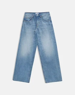 Low Rise Roomy Jeans in Bright Blue Used