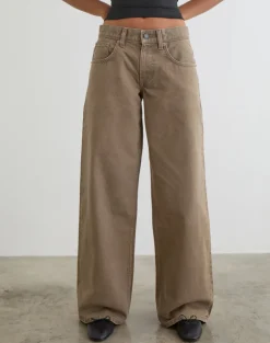 Low Rise Roomy Jeans in Bronze