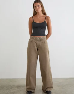 Low Rise Roomy Jeans in Bronze