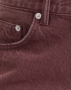 Low Rise Roomy Jeans in Burgundy
