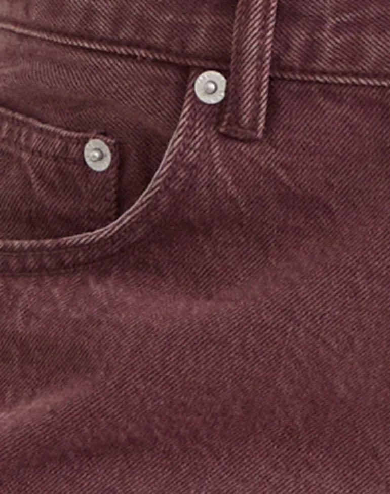 Low Rise Roomy Jeans in Burgundy