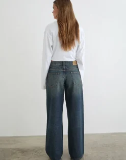 Low Rise Roomy Jeans in Dirty Green