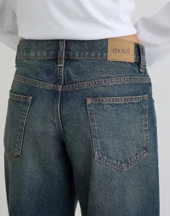 Low Rise Roomy Jeans in Dirty Green
