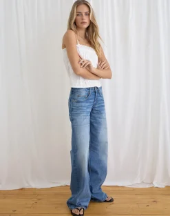 Low Rise Roomy Jeans in Fade Blue