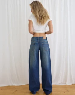 Low Rise Roomy Jeans in Mid Blue Tint