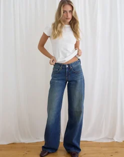 Low Rise Roomy Jeans in Mid Blue Tint
