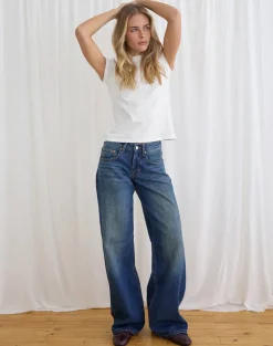 Low Rise Roomy Jeans in Mid Blue Tint