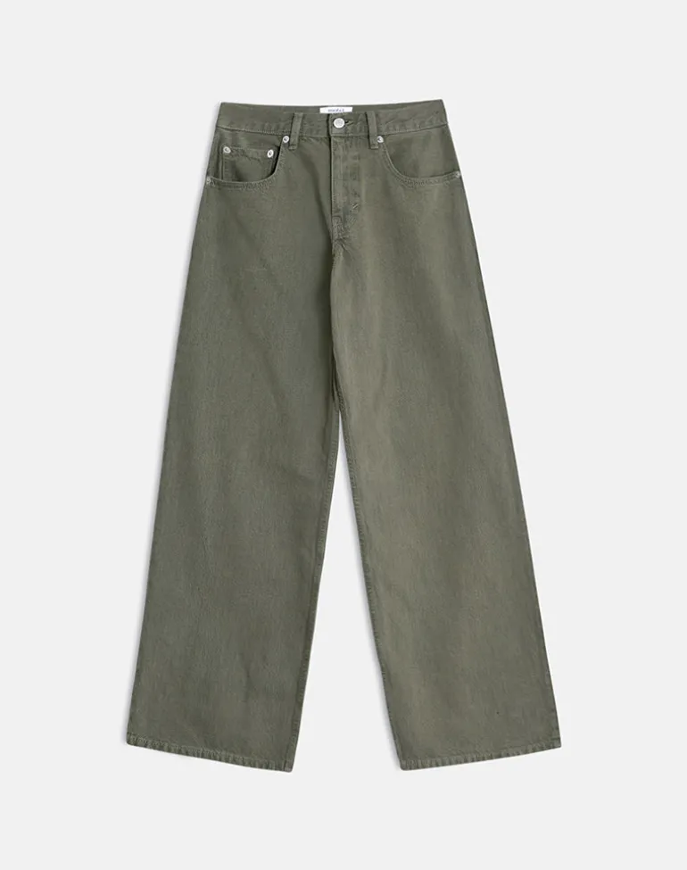 Low Rise Roomy Jeans in Olive
