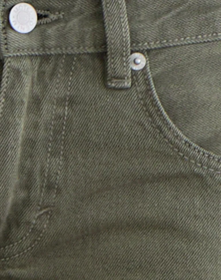 Low Rise Roomy Jeans in Olive