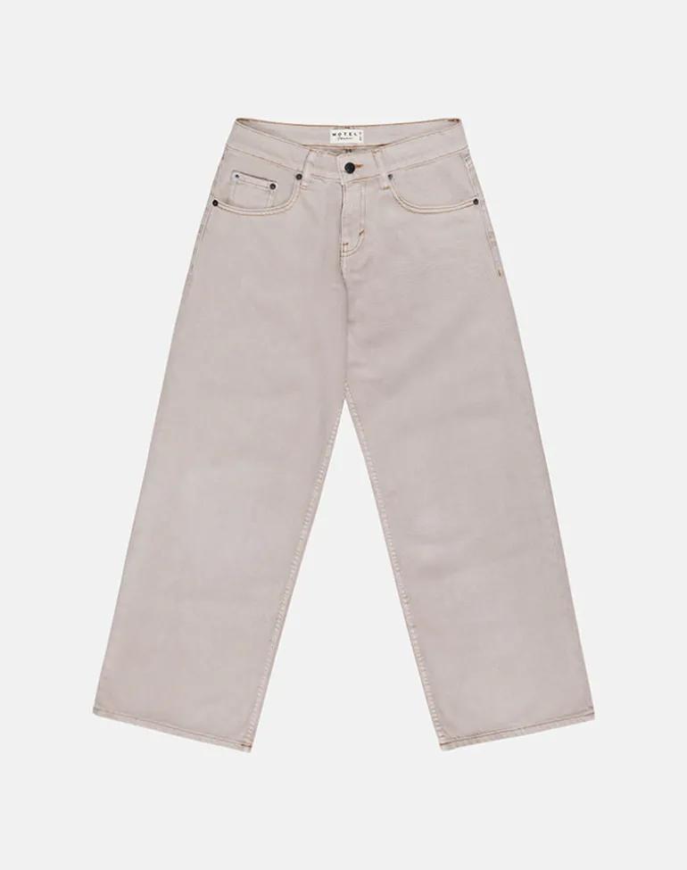 Low Rise Roomy Jeans in Pebble
