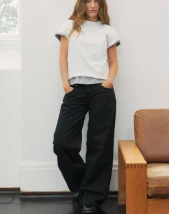 Low Rise Roomy Jeans in Rinse Black