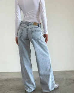 Low Rise Roomy Jeans in 80's Light Wash Blue