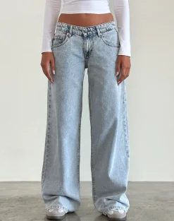 Low Rise Roomy Jeans in 80's Light Wash Blue
