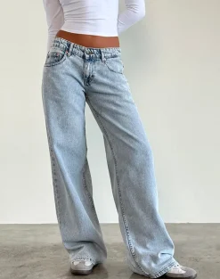 Low Rise Roomy Jeans in 80's Light Wash Blue