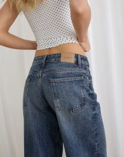 Low Rise Roomy Jeans in Steel Blue