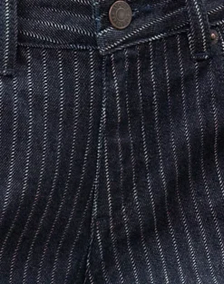 Low Rise Roomy Jeans in Stripe Indigo