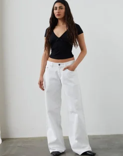 Low Rise Roomy Jeans in True White