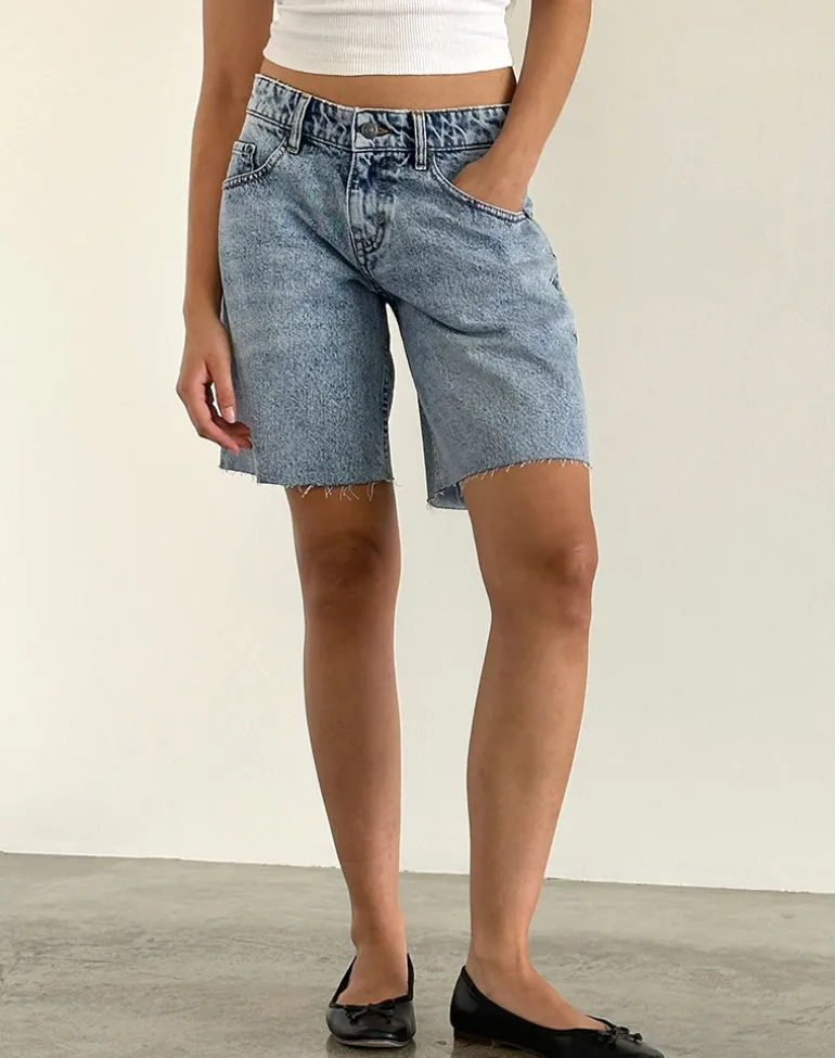 Low Rise Roomy Shorts in Vintage Blue Wash