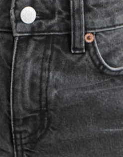 Low Rise Slouchy Flare Jeans in Washed Black Grey