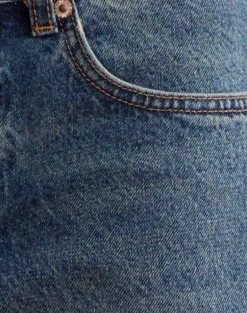 Low Rise Slouchy Flare Jeans in Steel Blue