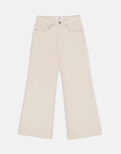 Low Rise Slouchy Flare Jeans in Twill Off White