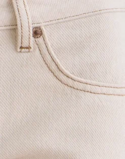 Low Rise Slouchy Flare Jeans in Twill Off White