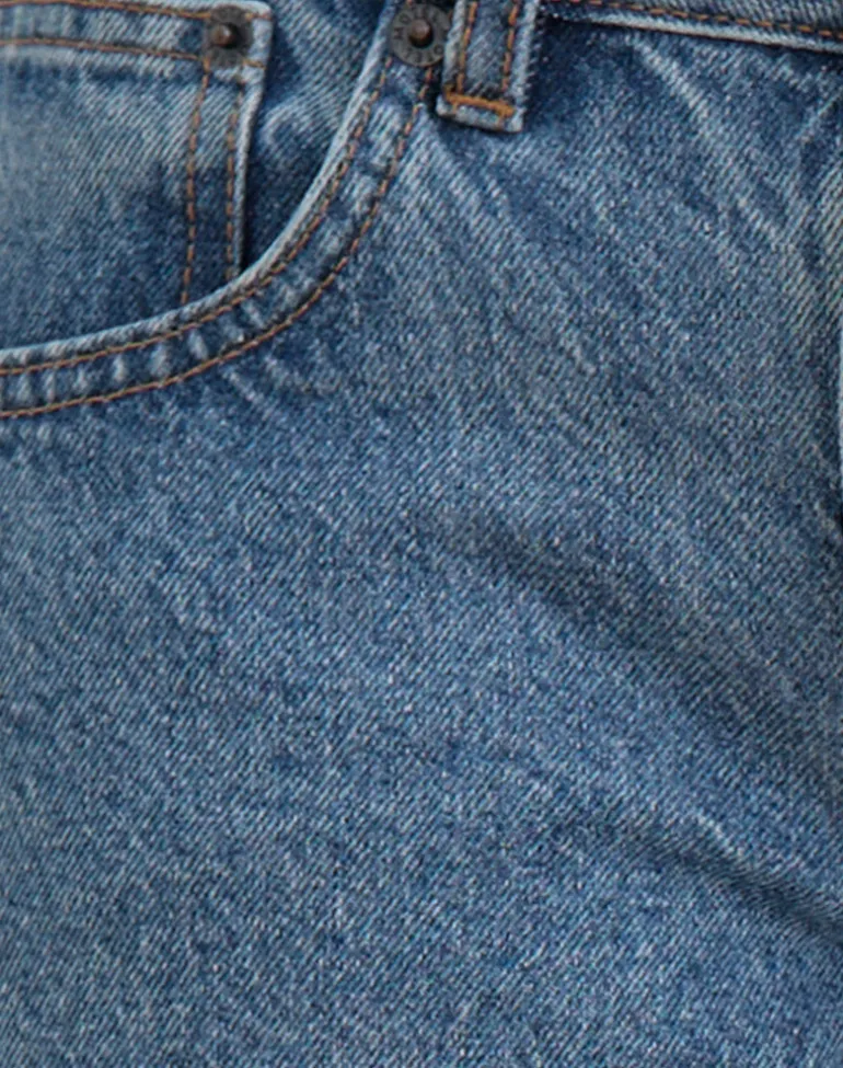 Low Rise Slouchy Flare Jeans in Blue Stone