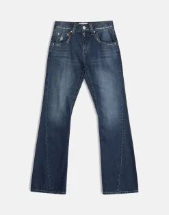 Low Rise Twisted Seam Jeans In Mid Blue Tint