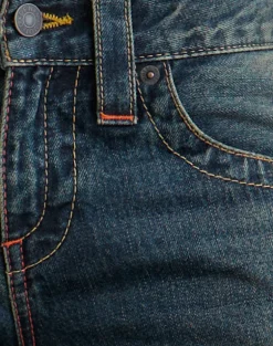 Low Rise Twisted Seam Jeans in Dirty Green