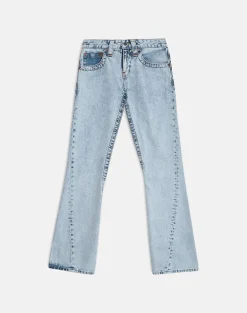 Low Rise Twisted Seam Jeans in 80's Blue Wash