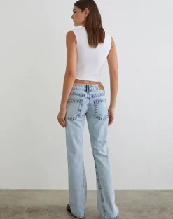 Low Rise Twisted Seam Jeans in 80's Blue Wash