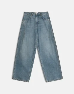 Low Slung Roomy Jeans in Vintage Blue Green