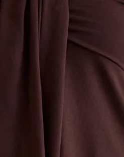 Lue Halterneck Top in Rayon Jersey Chocolate Brown