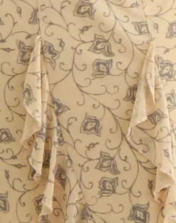 Luisa Midi Skirt in Winding Ivy Pale Yellow